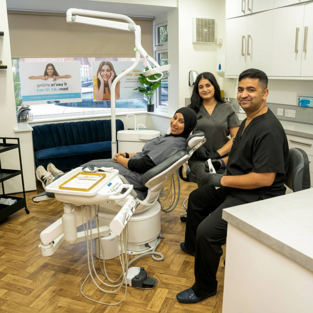 A comfortable treatment room at Smile Perfections in Oadby, Leicester