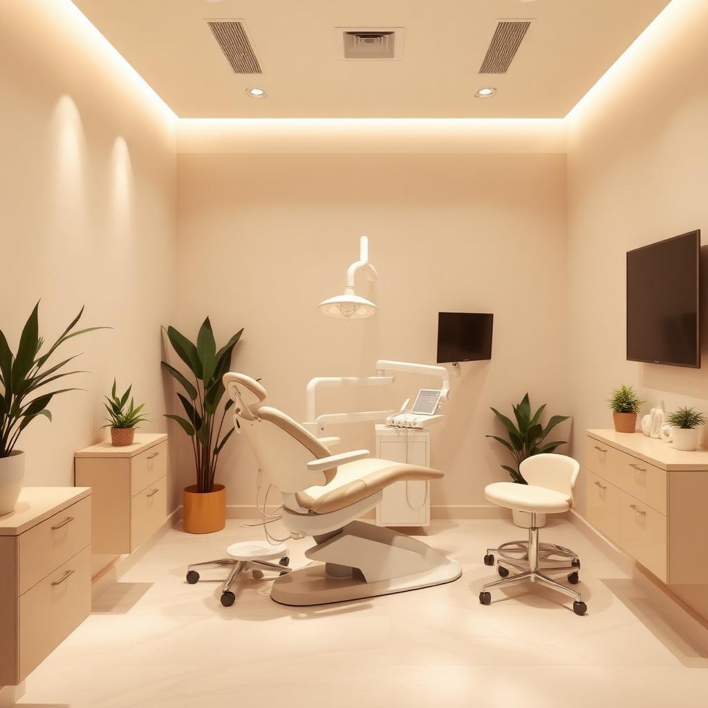 A calm treatment room at Smile Perfections in Oadby